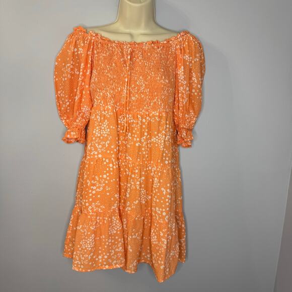 Faithfull The Brand Charlotte Mini Dress Stevie Floral Print Tiered Babydoll 6 - Picture 2 of 13